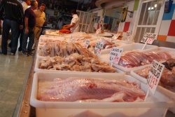 Рынок морепродуктов в порту 