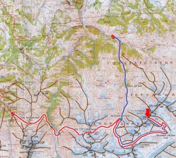 Карта с ниткой маршрута